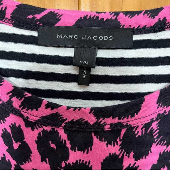 Marc Jacobs Pink/Black Animal Print and Striped Dress Size Medium - Picture 4 of 10